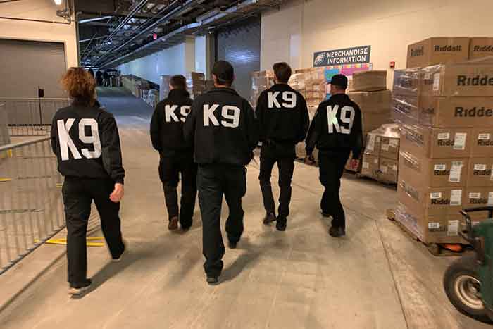 K9 team walking away